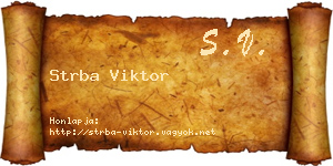 Strba Viktor névjegykártya